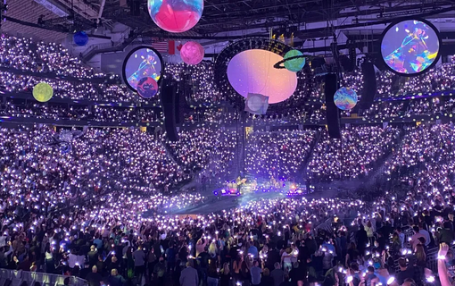 Concert crowd and stage lights