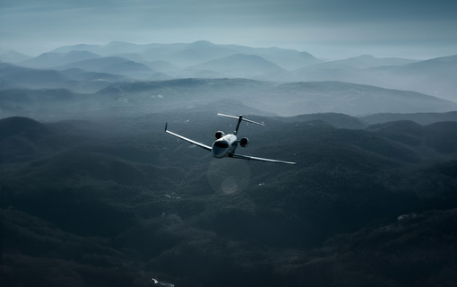 Private jet at golden hour