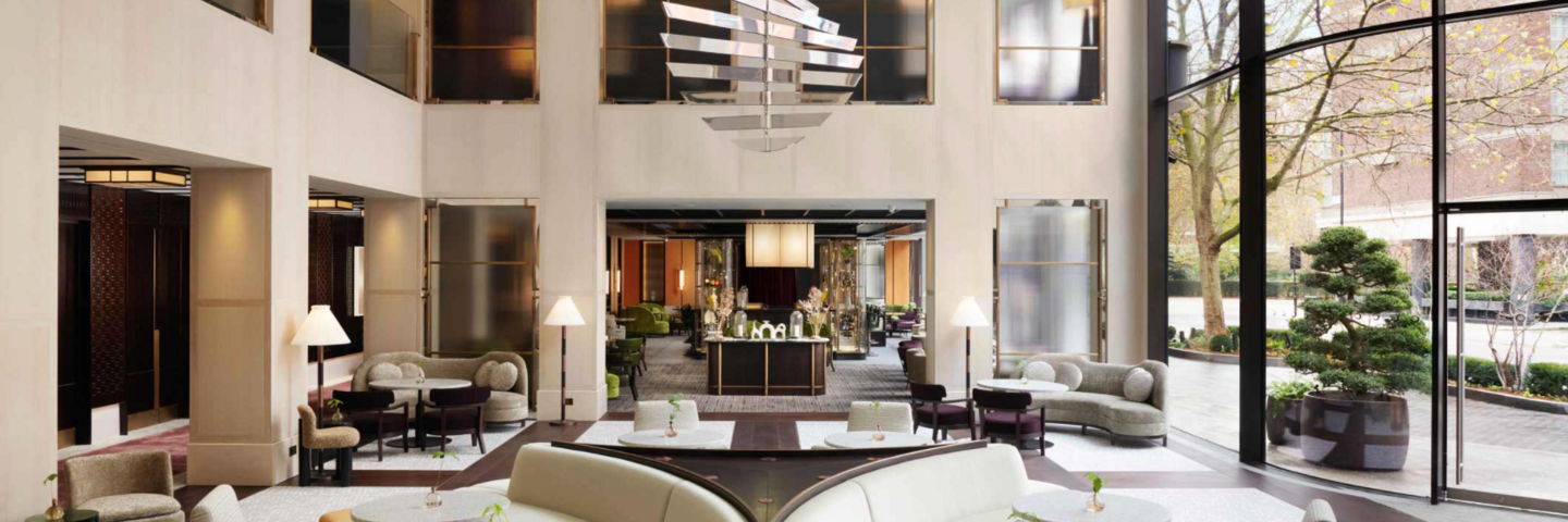 Lobby and lounge area at Nobu Hotel London Portman Square